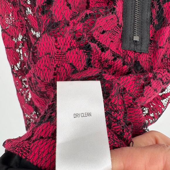 M by Maia Red Lace Overlay Midi Dress Size 4 Whimsygoth Gothic Romantic - Picture 7 of 10